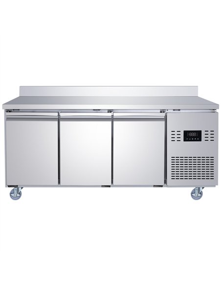 Commercial Refrigerated Counter with Upstand 3 Door 334L 1794 x 600 x 950mm Fan Assisted Cooling | Stalwart DA-SUP210
