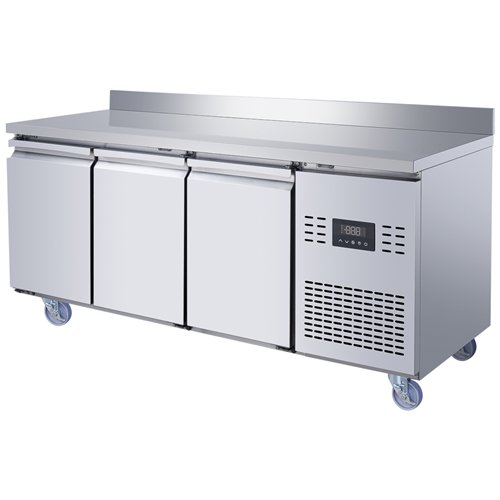 Commercial Refrigerated Counter with Upstand 3 Door 334L 1794 x 600 x 950mm Fan Assisted Cooling | Stalwart DA-SUP210
