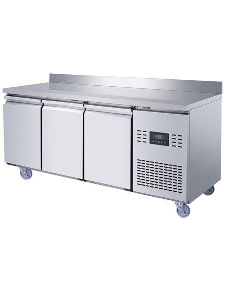 Commercial Refrigerated Counter with Upstand 3 Door 334L 1794 x 600 x 950mm Fan Assisted Cooling | Stalwart DA-SUP210