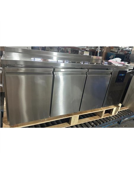 Commercial Refrigerated Counter with Upstand 3 Door 334L 1794 x 600 x 950mm Fan Assisted Cooling | Stalwart DA-SUP210