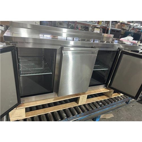 Commercial Refrigerated Counter with Upstand 3 Door 334L 1794 x 600 x 950mm Fan Assisted Cooling | Stalwart DA-SUP210