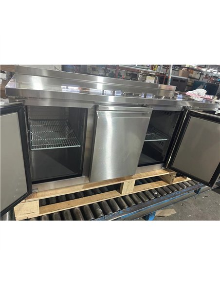 Commercial Refrigerated Counter with Upstand 3 Door 334L 1794 x 600 x 950mm Fan Assisted Cooling | Stalwart DA-SUP210