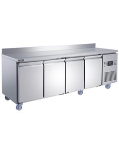 Commercial Refrigerated Counter with Upstand 4 Door 452L 2239 x 600 x 950mm Fan Assisted Cooling | Stalwart DA-SUP212