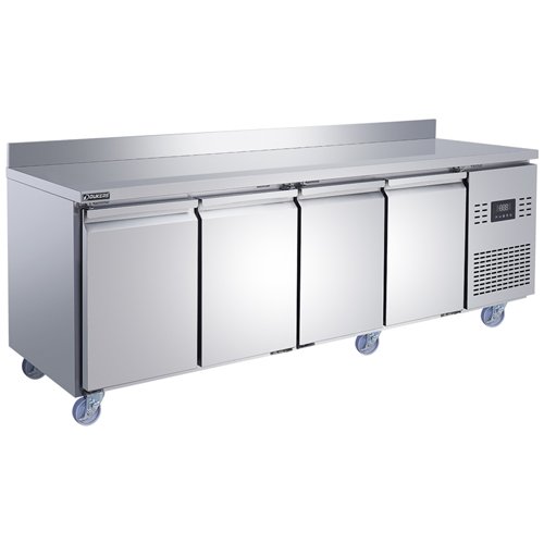 Commercial Refrigerated Counter with Upstand 4 Door 452L 2239 x 600 x 950mm Fan Assisted Cooling | Stalwart DA-SUP212