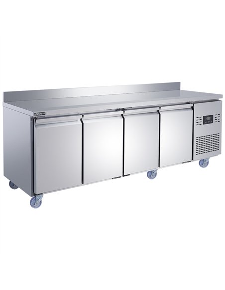 Commercial Refrigerated Counter with Upstand 4 Door 452L 2239 x 600 x 950mm Fan Assisted Cooling | Stalwart DA-SUP212