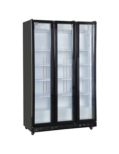Commercial Upright Display Chiller 795L 3 Glass Door Black 1200 x 580 x 1950mm | Stalwart DA-SC1200