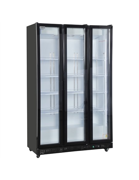 Commercial Upright Display Chiller 795L 3 Glass Door Black 1200 x 580 x 1950mm | Stalwart DA-SC1200