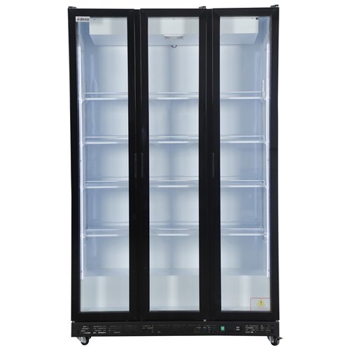 Commercial Upright Display Chiller 795L 3 Glass Door Black 1200 x 580 x 1950mm | Stalwart DA-SC1200