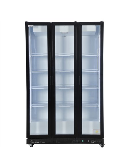 Commercial Upright Display Chiller 795L 3 Glass Door Black 1200 x 580 x 1950mm | Stalwart DA-SC1200