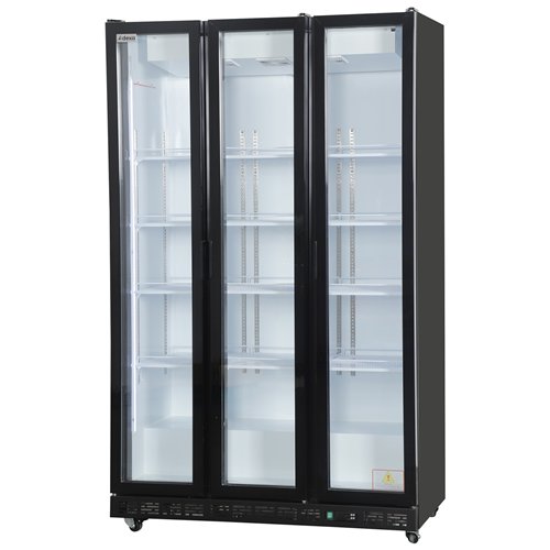 Commercial Upright Display Chiller 795L 3 Glass Door Black 1200 x 580 x 1950mm | Stalwart DA-SC1200