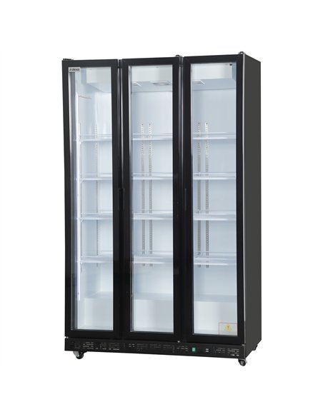 Commercial Upright Display Chiller 795L 3 Glass Door Black 1200 x 580 x 1950mm | Stalwart DA-SC1200