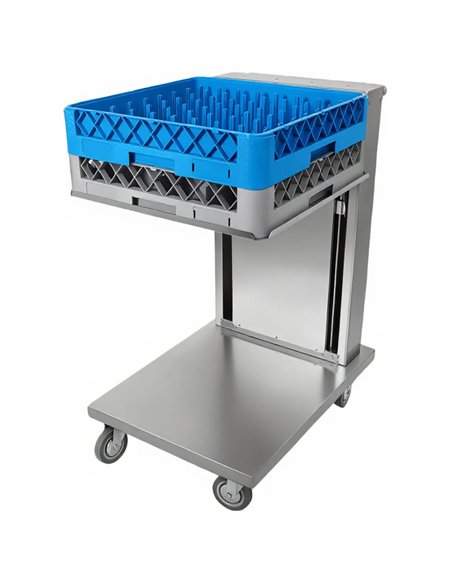 Commercial Cantilever Dishwasher Rack Trolley for 500 × 500mm Racks 6 Rack Capacity Spring Adjustable | Stalwart DA-CLT5050