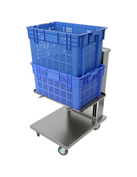 Commercial Cantilever Trolley for 600 × 400mm Euro Boxes &amp Baking Trays Spring Adjustable | Stalwart DA-CLT6040
