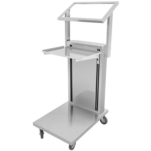 Commercial Spring-Adjustable Cantilever Tray Trolley with Flatware Holder for 460 × 360mm Trays | Stalwart DA-CLT4535FH