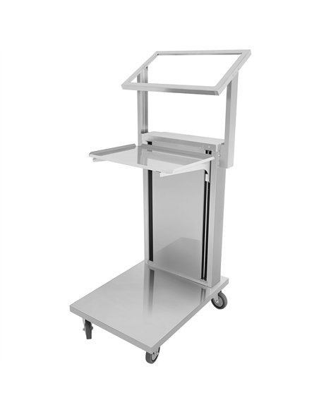 Commercial Spring-Adjustable Cantilever Tray Trolley with Flatware Holder for 460 × 360mm Trays | Stalwart DA-CLT4535FH
