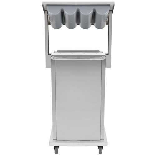Commercial Spring-Adjustable Cantilever Tray Trolley with Flatware Holder for 460 × 360mm Trays | Stalwart DA-CLT4535FH