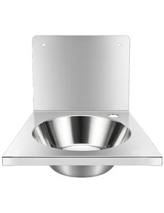 Commercial Wall Mounted Hand Wash Basin with 300mm Backsplash 360 × 360mm SS304 Stainless Steel | Stalwart DA-WBR30AB