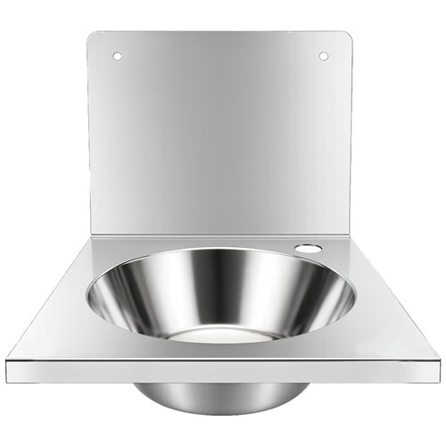 Commercial Wall Mounted Hand Wash Basin with 300mm Backsplash 360 × 360mm SS304 Stainless Steel | Stalwart DA-WBR30AB