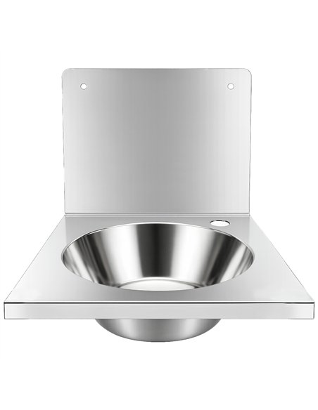 Commercial Wall Mounted Hand Wash Basin with 300mm Backsplash 360 × 360mm SS304 Stainless Steel | Stalwart DA-WBR30AB