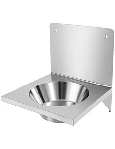 Commercial Wall Mounted Hand Wash Basin with 300mm Backsplash 360 × 360mm SS304 Stainless Steel | Stalwart DA-WBR30AB 2