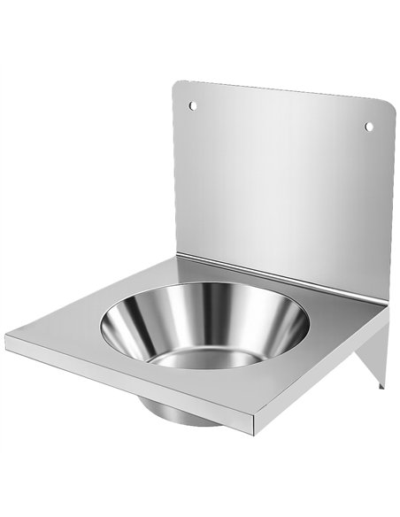 Commercial Wall Mounted Hand Wash Basin with 300mm Backsplash 360 × 360mm SS304 Stainless Steel | Stalwart DA-WBR30AB