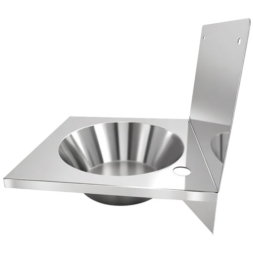 Commercial Wall Mounted Hand Wash Basin with 300mm Backsplash 360 × 360mm SS304 Stainless Steel | Stalwart DA-WBR30AB