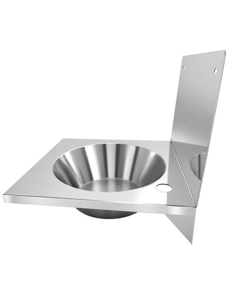 Commercial Wall Mounted Hand Wash Basin with 300mm Backsplash 360 × 360mm SS304 Stainless Steel | Stalwart DA-WBR30AB