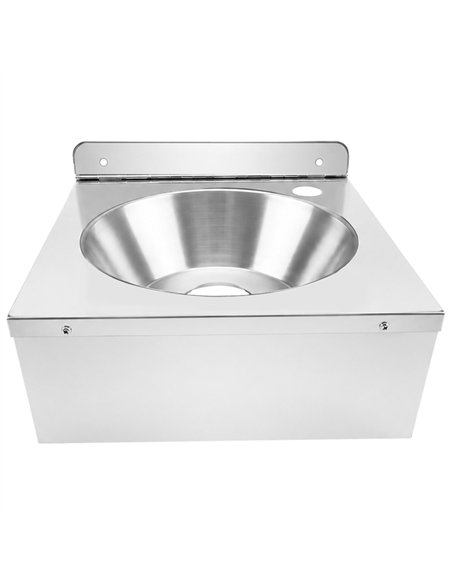 Commercial Wall Mounted Hand Wash Basin with Side Apron 360 × 360mm SS304 Stainless Steel | Stalwart DA-WBR30B