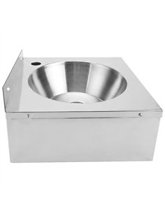 Commercial Wall Mounted Hand Wash Basin with Side Apron 360 × 360mm SS304 Stainless Steel | Stalwart DA-WBR30B 2