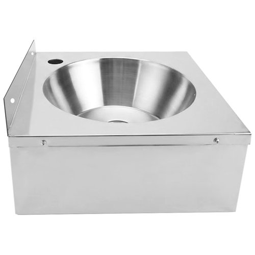Commercial Wall Mounted Hand Wash Basin with Side Apron 360 × 360mm SS304 Stainless Steel | Stalwart DA-WBR30B