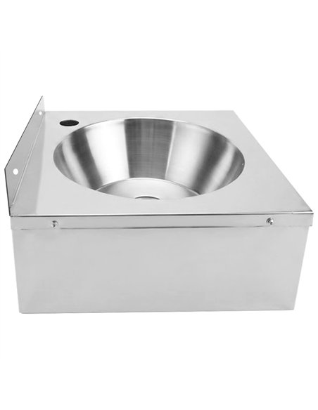 Commercial Wall Mounted Hand Wash Basin with Side Apron 360 × 360mm SS304 Stainless Steel | Stalwart DA-WBR30B