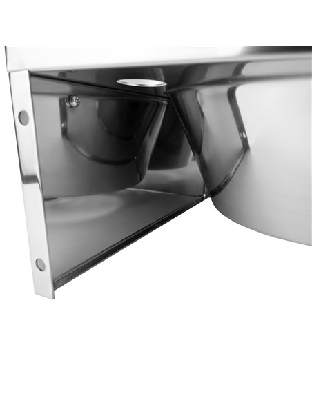 Commercial Wall Mounted Hand Wash Basin with Side Apron 360 × 360mm SS304 Stainless Steel | Stalwart DA-WBR30B
