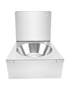 Commercial Wall Mounted Hand Wash Basin with Side Apron &amp 300mm Backsplash 360 × 360mm SS304 | Stalwart DA-WBR30BB