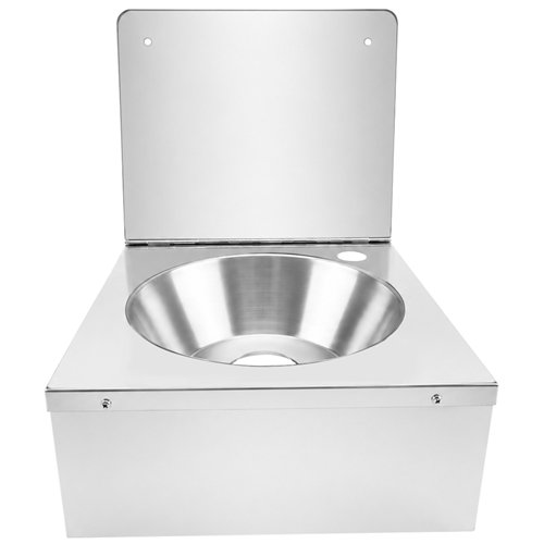 Commercial Wall Mounted Hand Wash Basin with Side Apron &amp 300mm Backsplash 360 × 360mm SS304 | Stalwart DA-WBR30BB