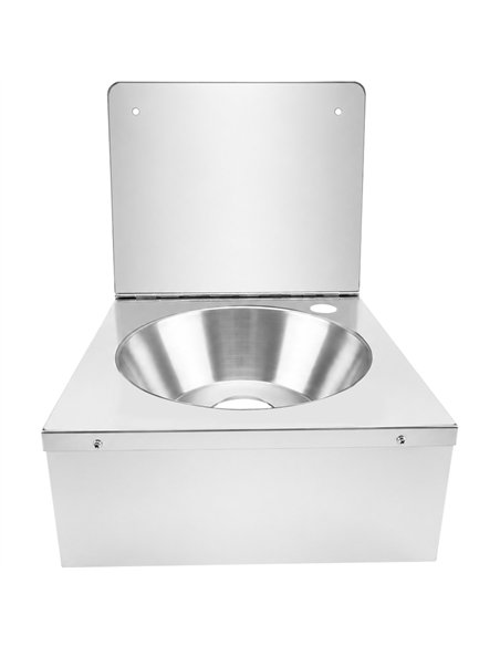 Commercial Wall Mounted Hand Wash Basin with Side Apron &amp 300mm Backsplash 360 × 360mm SS304 | Stalwart DA-WBR30BB