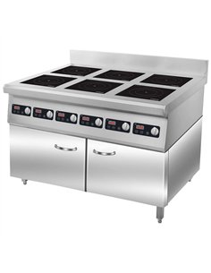 Commercial 6 Zone Induction Range 16.8kW 6 × 2.8kW 1100mm 220V | Stalwart DA-ALTAY400