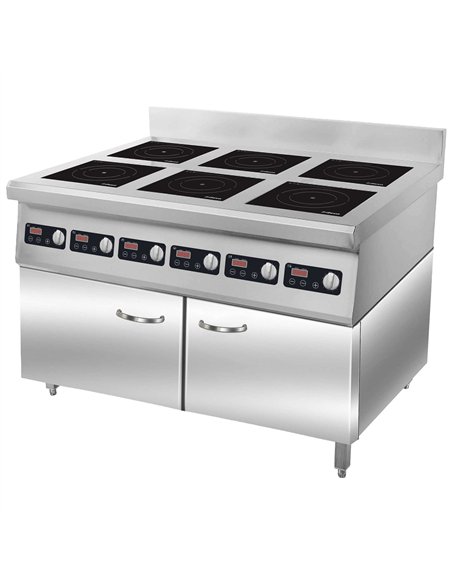 Commercial 6 Zone Induction Range 16.8kW 6 × 2.8kW 1100mm 220V | Stalwart DA-ALTAY400