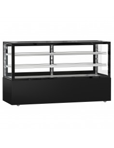 Commercial Cake Display Fridge 890LTR – 2000mm – Double Glazed – 2 Adjustable Shelves – Rear Sliding Doors – Black 2