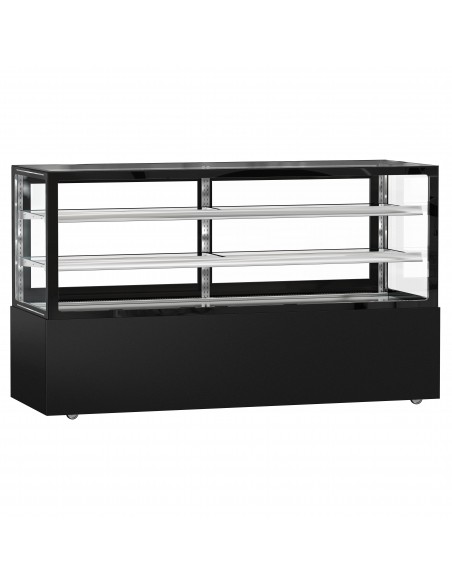 Commercial Cake Display Fridge 890LTR – 2000mm – Double Glazed – 2 Adjustable Shelves – Rear Sliding Doors – Black