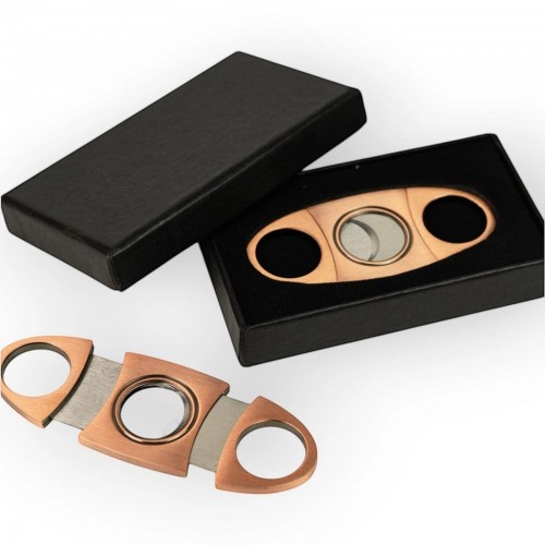 Premium Cigar Cutter with Gift Box, Stainless Steel, Double Blade with Copper Cutter