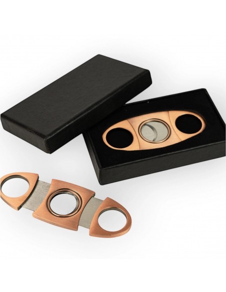 Premium Cigar Cutter with Gift Box, Stainless Steel, Double Blade with Copper Cutter