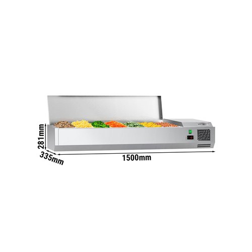 Countertop Prep Well / Refrigerated Topping Unit ECO - 1500x335mm - 7x GN 1/4