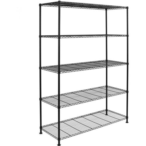 Commercial Shelving unit 5 tier 200kg/shelf Width 600mm Depth 350mm Black wire | Stalwart DA-EB6035180A5C