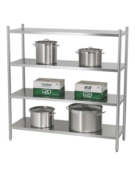 Commercial Stainless Steel 4 Tier Storage Shelving Unit 1200 x 400 x 1550mm | Stalwart DA-JSN312