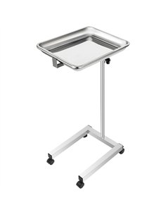 Commercial Adjustable Stainless Steel Medical Tray Stand 450 x 345 x 735-1250mm | Stalwart DA-JSN332