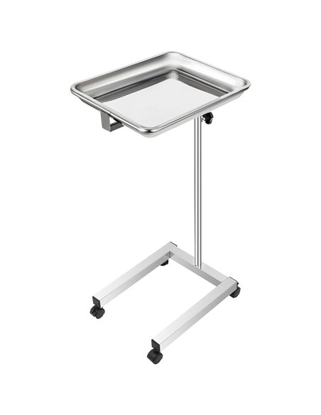 Commercial Adjustable Stainless Steel Medical Tray Stand 450 x 345 x 735-1250mm | Stalwart DA-JSN332