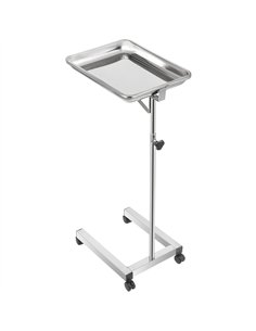 Commercial Adjustable Stainless Steel Medical Tray Stand 450 x 345 x 735-1250mm | Stalwart DA-JSN332 2