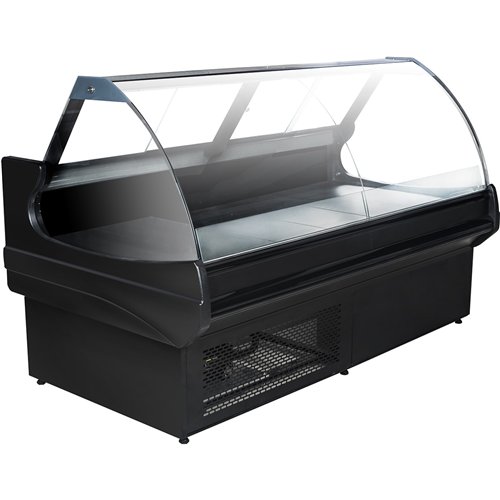 Serve over Deli counter Curved glass front Width 1350mm | Stalwart DA-BLUEL116