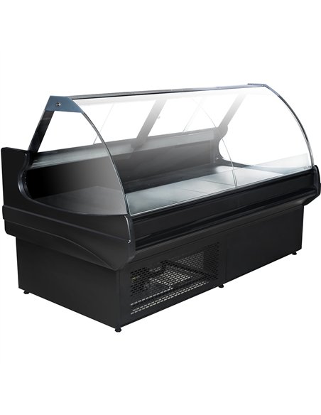 Serve over Deli counter Curved glass front Width 1350mm | Stalwart DA-BLUEL116