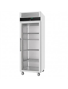 600lt Commercial Freezer Stainless Steel Single Glass Door GN2/1 Ventilated cooling | Stalwart on Castors 2